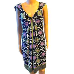 London Times Beautiful artsy Stretchy Comfortable Dress Women Size 10